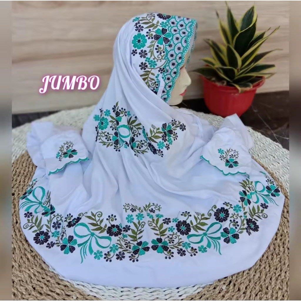 MUKENA LAJURAN JUMBO MUKENA TERUSAN BORDIR PITALOKA