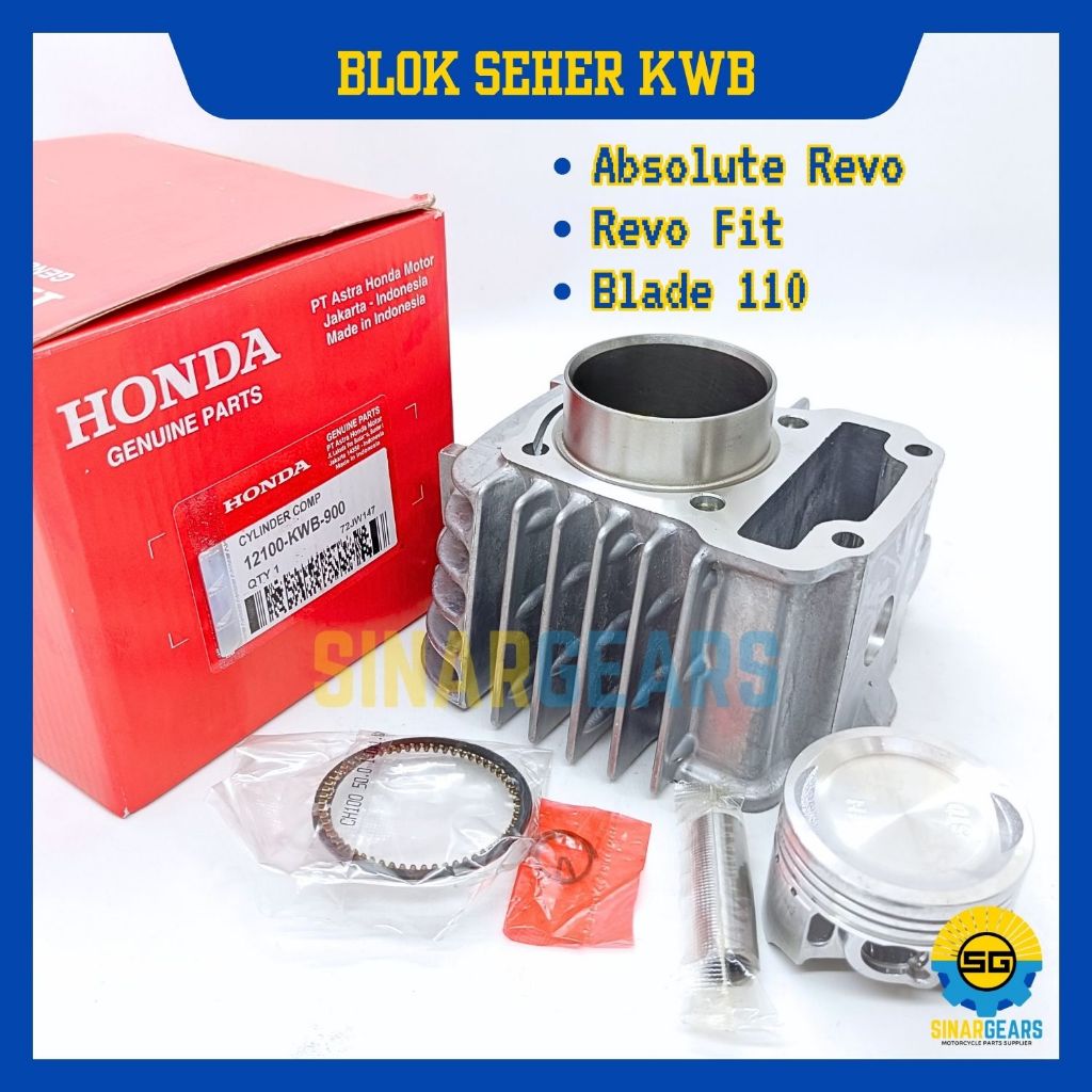Block Boring Kualitas Original Honda KWB Blok Seher Absolute Revo Blade 110 Revo Fit Silinder Piston
