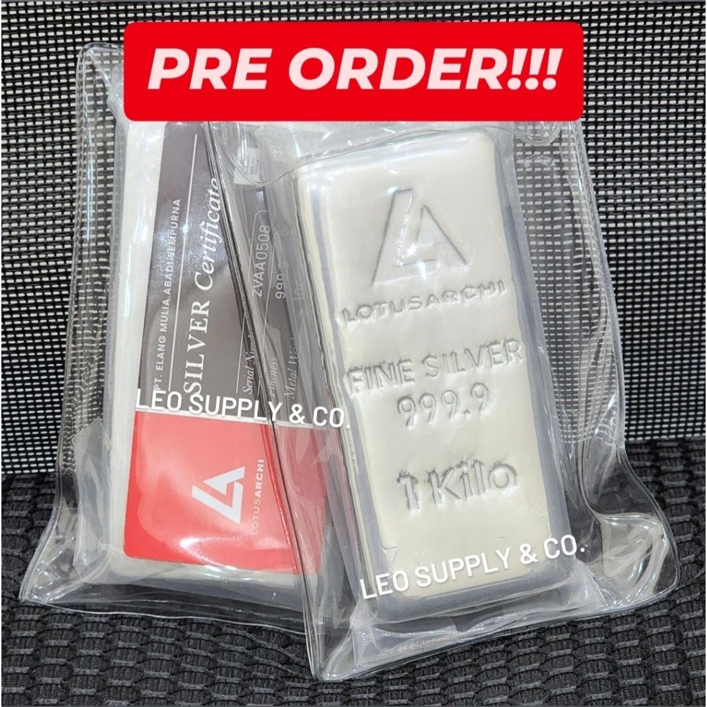FINE SILVER PERAK batangan 999,9 Lotus Archi 1kg 1000 gram