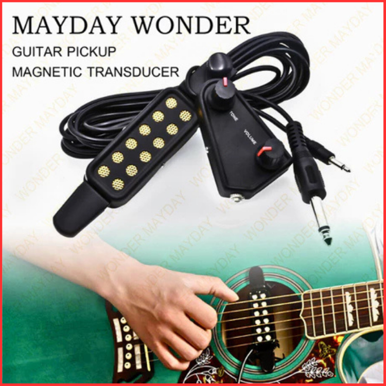 START TaffSTUDIO Spul Pickup Gitar Akustik Listrik Microphone 12 Hole Tone Volume Control P 011
