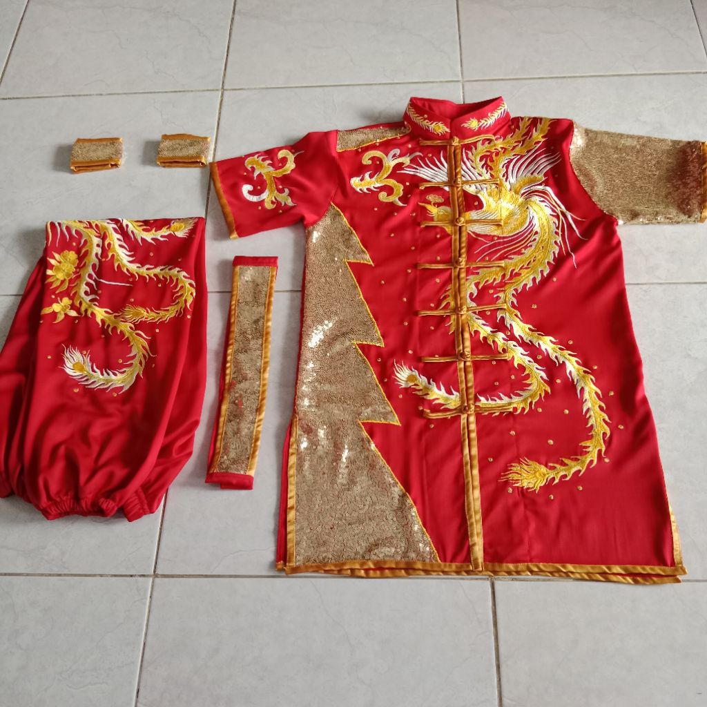 Setelan baju wushu, taichi, kungfu, baju wushu tanding
