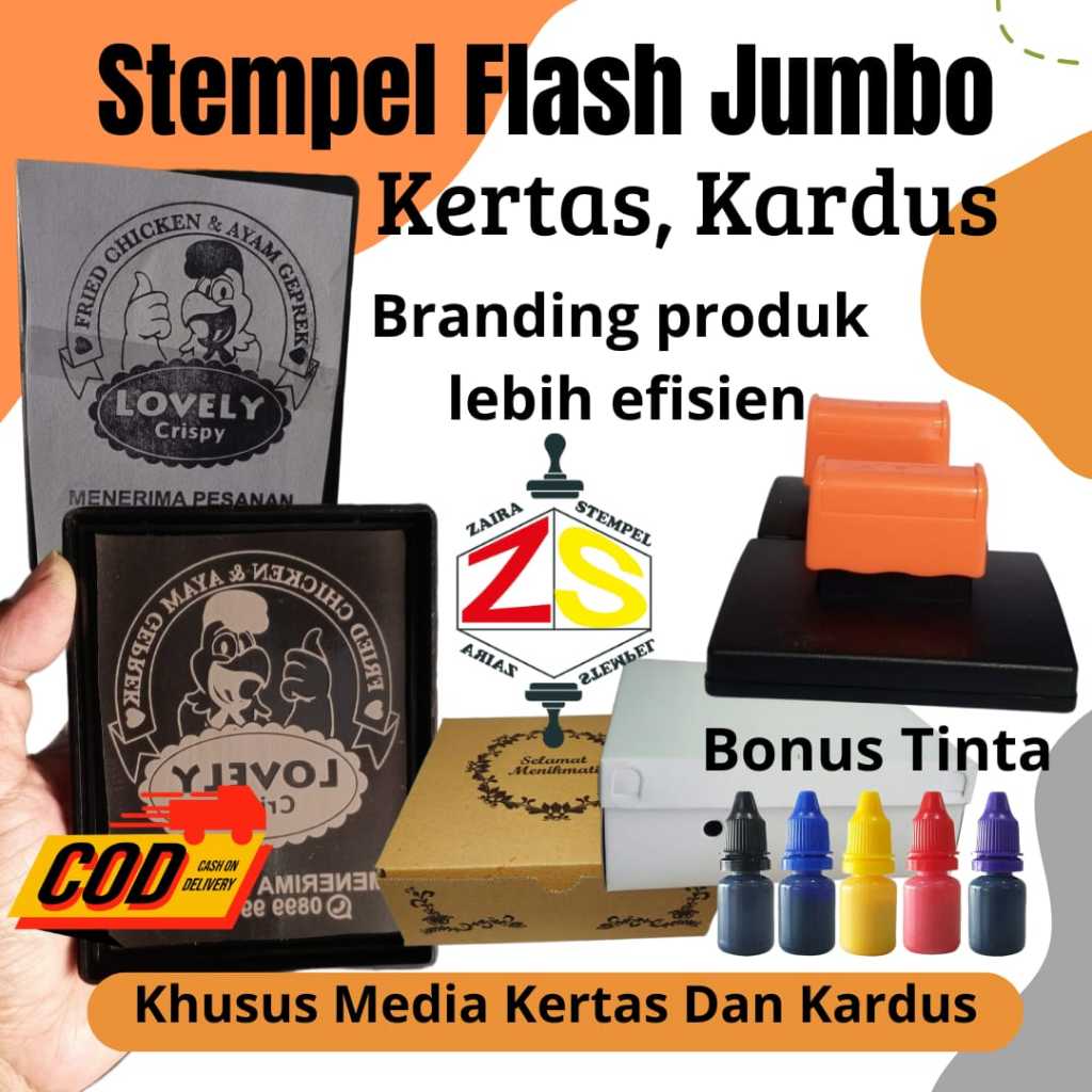 STEMPEL OTOMATIS JUMBO / STEMPEL KARDUS / STEMPEL FRAGILE / BOX NASI /KERTAS / KEMASAN PRODUK KERTAS