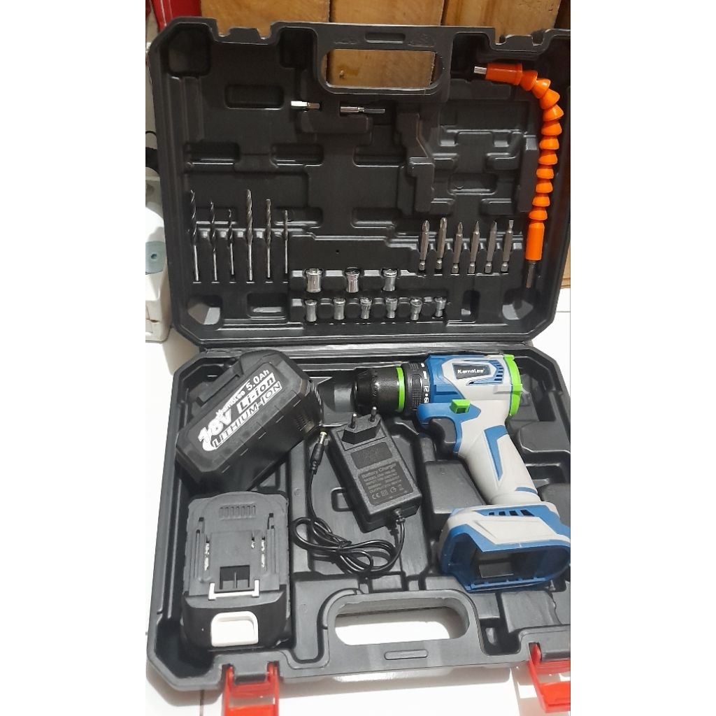 Bor cordless brushless kamolee 10mm 2 baterai