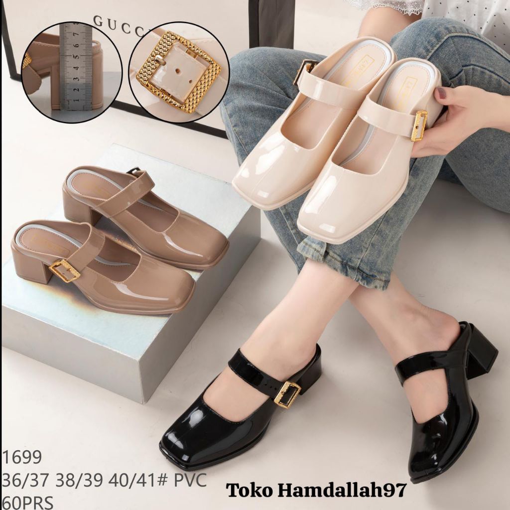 Sepatu Sandal Wanita Terbaru Hak Tinggi 5 cm/ Sepatu Sendal Perempuan 1699 Lancome 36-41 New Toko Ha