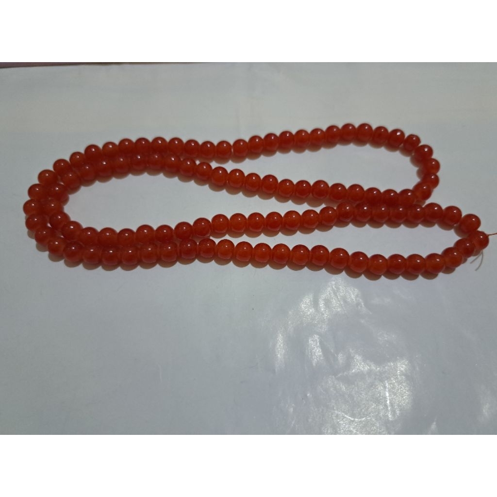 bahan gelang/kalung batu giok bulat 8ml [renteng isi 105/renteng]