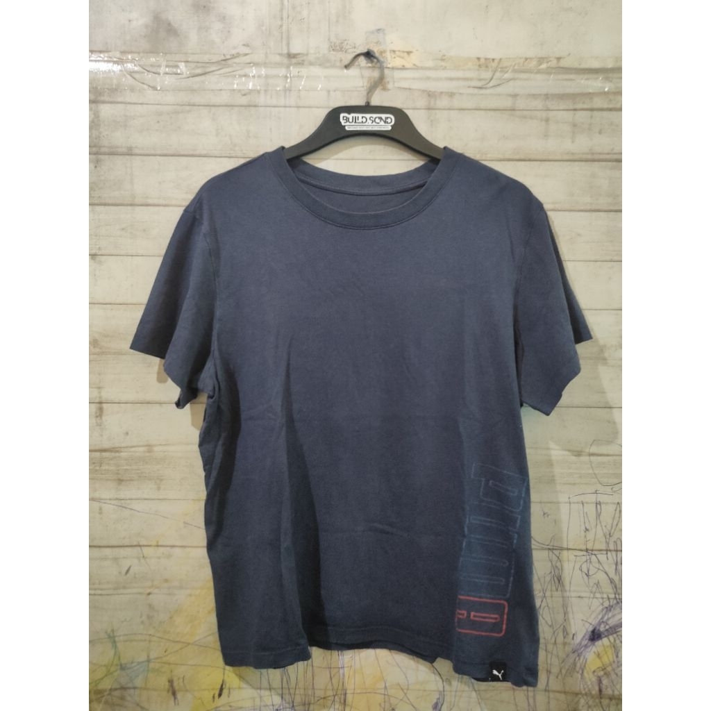 Puma Logo Script Navy Kaos Katun Original Size L