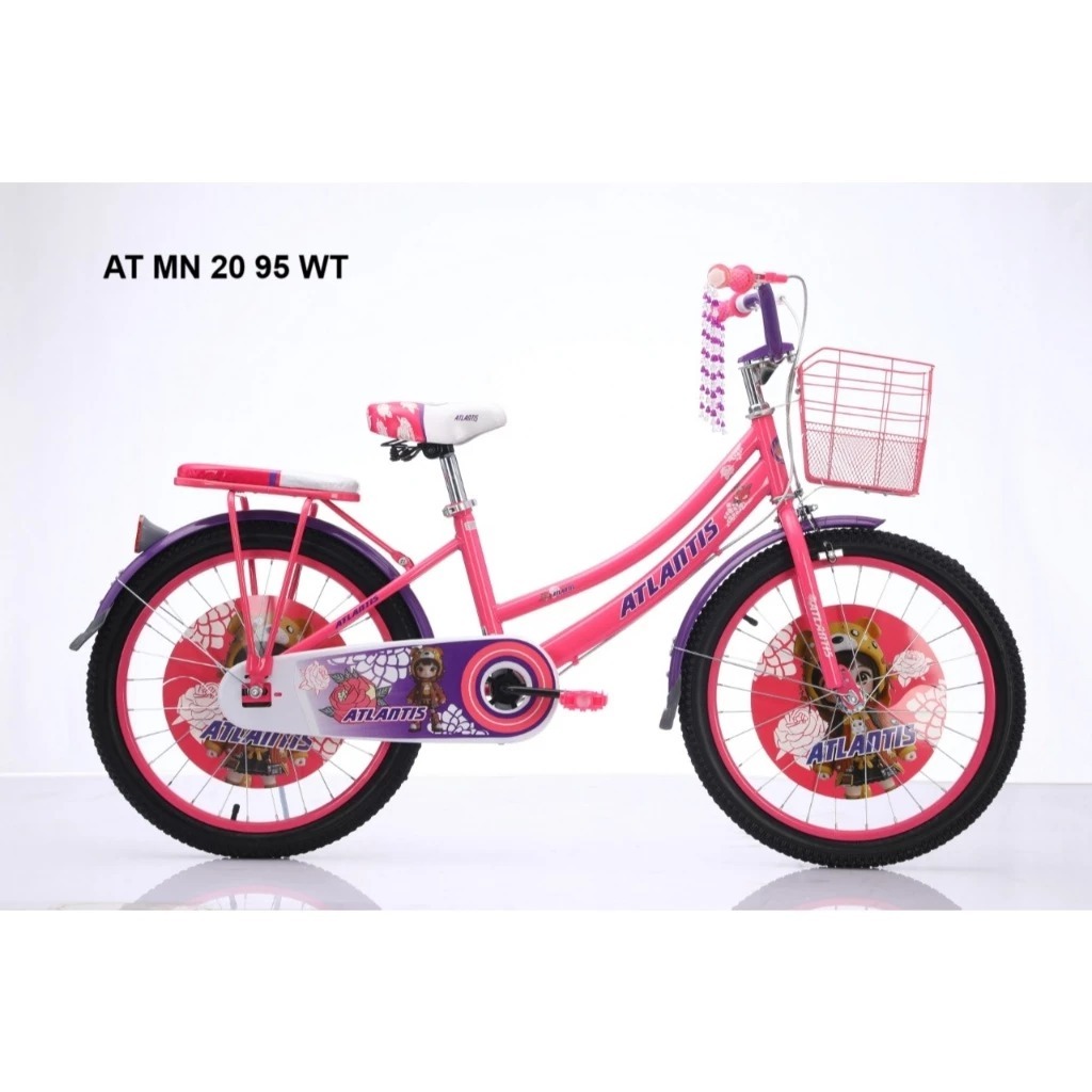 Sepeda Anak Perempuan 20 Inch Atlantis Mini 95 WT dengan Keranjang Depan Boncengan