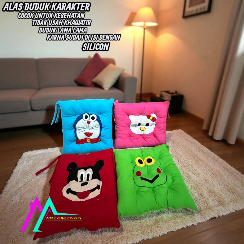 Bantal Alas Duduk Sandaran Kursi Kayu  karakter / Bantal Alas Duduk Jok Mobil Karakter