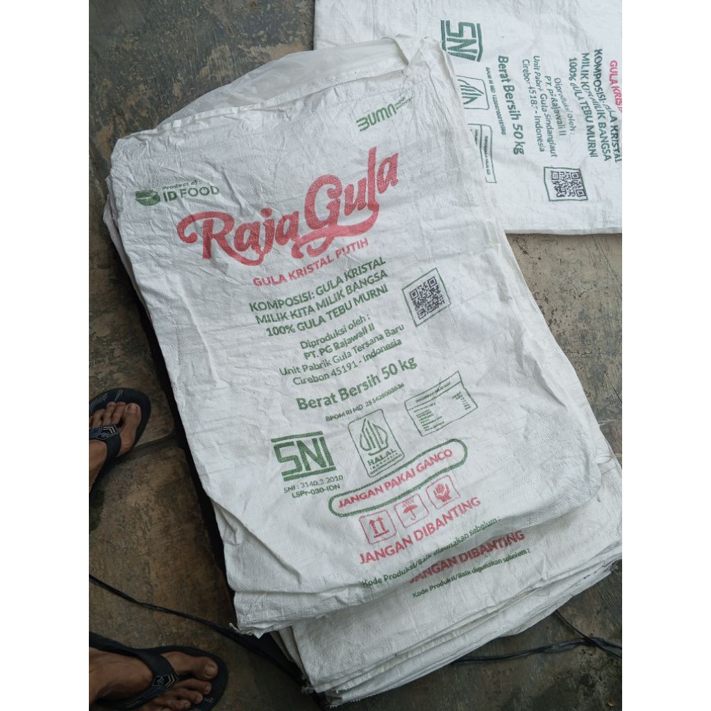Karung / sak / waring  bekas gula 50 kg campur