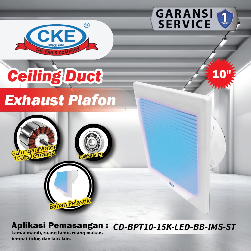 EXHAUST FAN / KIPAS PLAFON/Exhaust Fan Plafon LED 10" Hexos Plafon Ceiling Exhaust Led