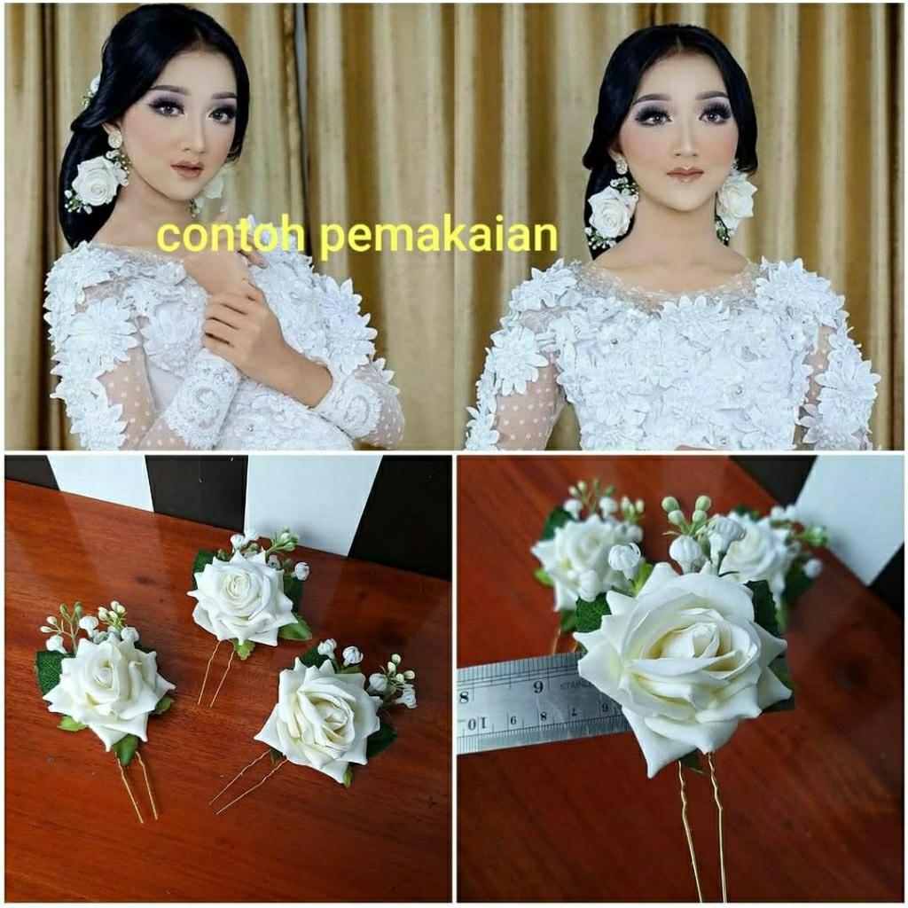 tusuk rambut sanggul mawar hairpin aksesoris rambut