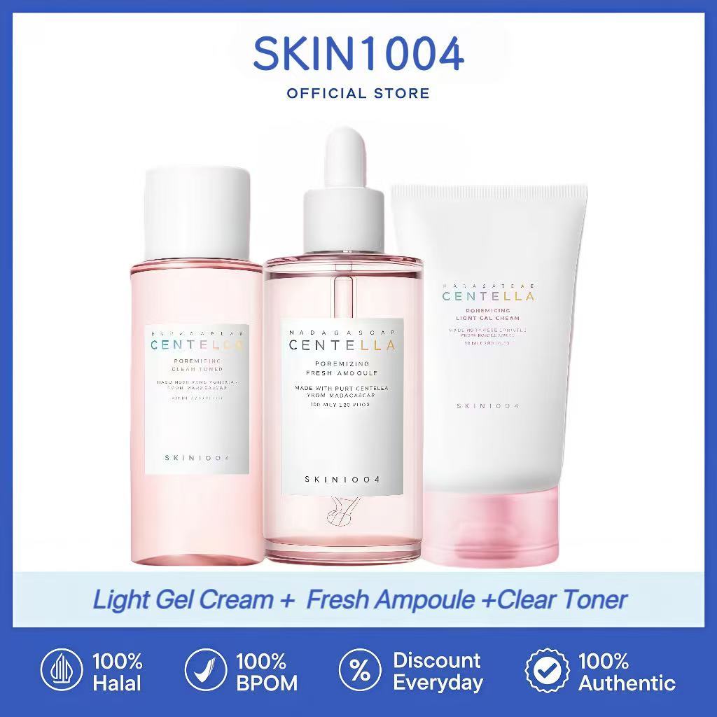 [Paket Hemat 3in1] SKIN1004 Madagascar Watery Centella Poremizing Light Gel Cream 75ml + Fresh Ampou