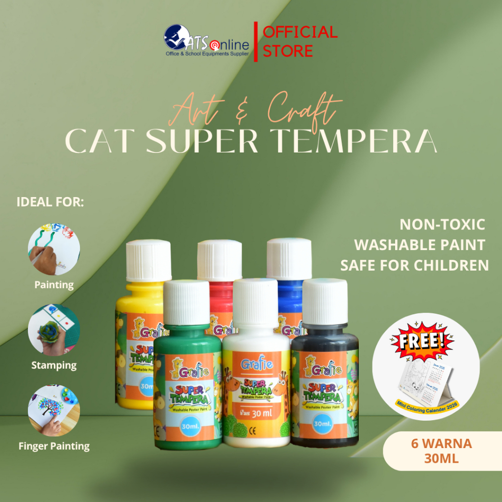 GRAFIE Finger Painting Cat Poster Super Tempera 6 Warna 30ml