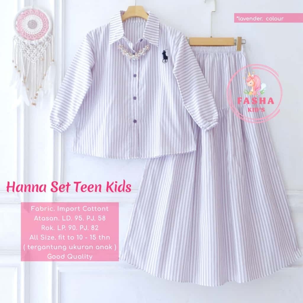 Hanna set teen kids ORI Fasha KIDS setelan anak perempuan/ Jihan set kids/ dianka set kids