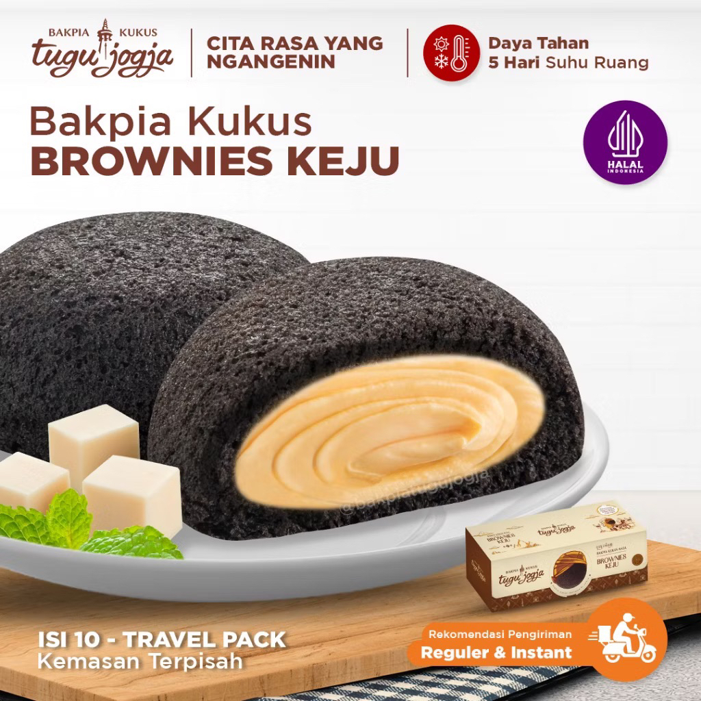 Bakpia kukus Tugu Jogja Brownies keju Isi 10 - Travel pack