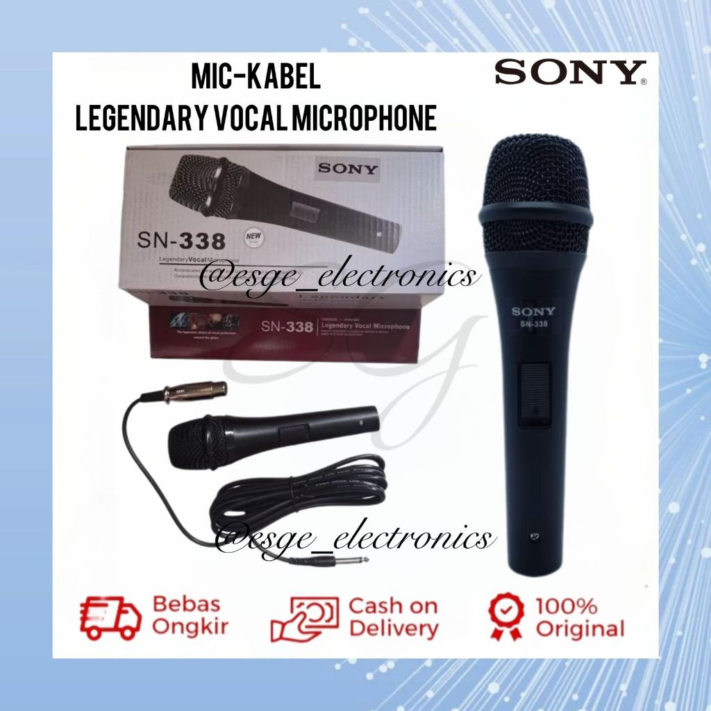 ORIGINAL MIC MICROPHONE SONY MIC SONY KAROKE KARAOKE SN-338 MIC SUARA BAGUS ANTI BISING LEGENDARIS