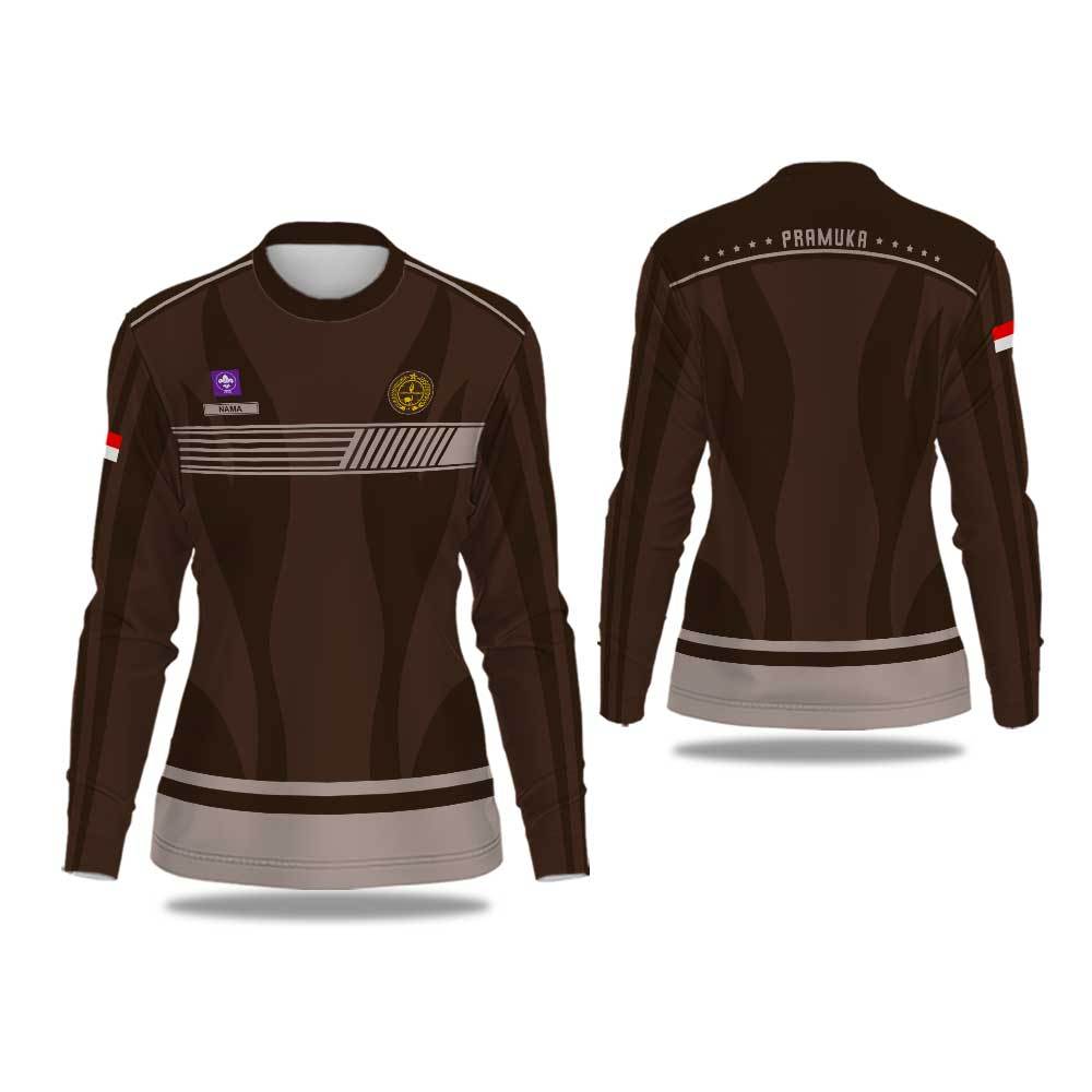 Kaos Pramuka Wanita Lengan Panjang Santai dan Formal