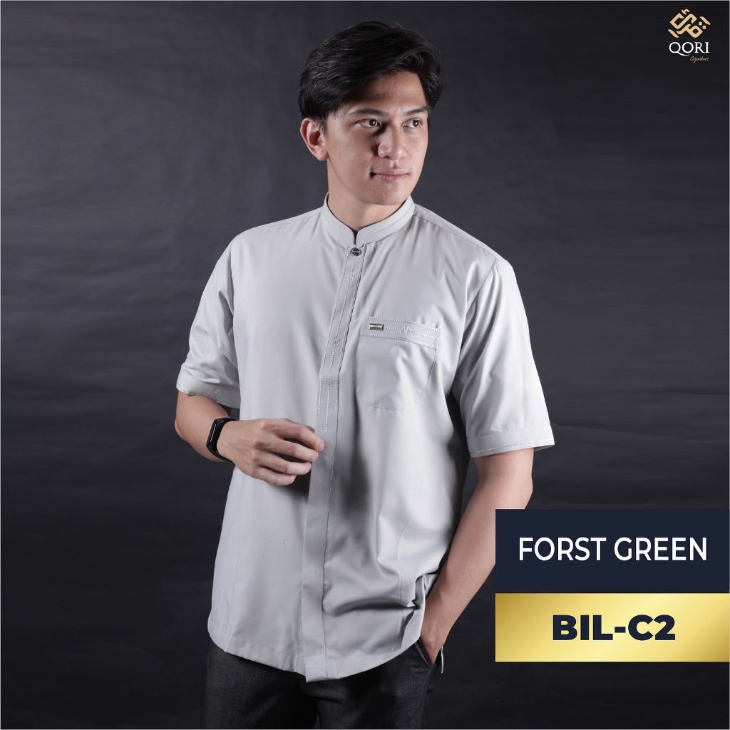 Baju Koko Pria Casual Qori Apparel Premium (Lengan Pendek) BIL / Baju Muslim Pria