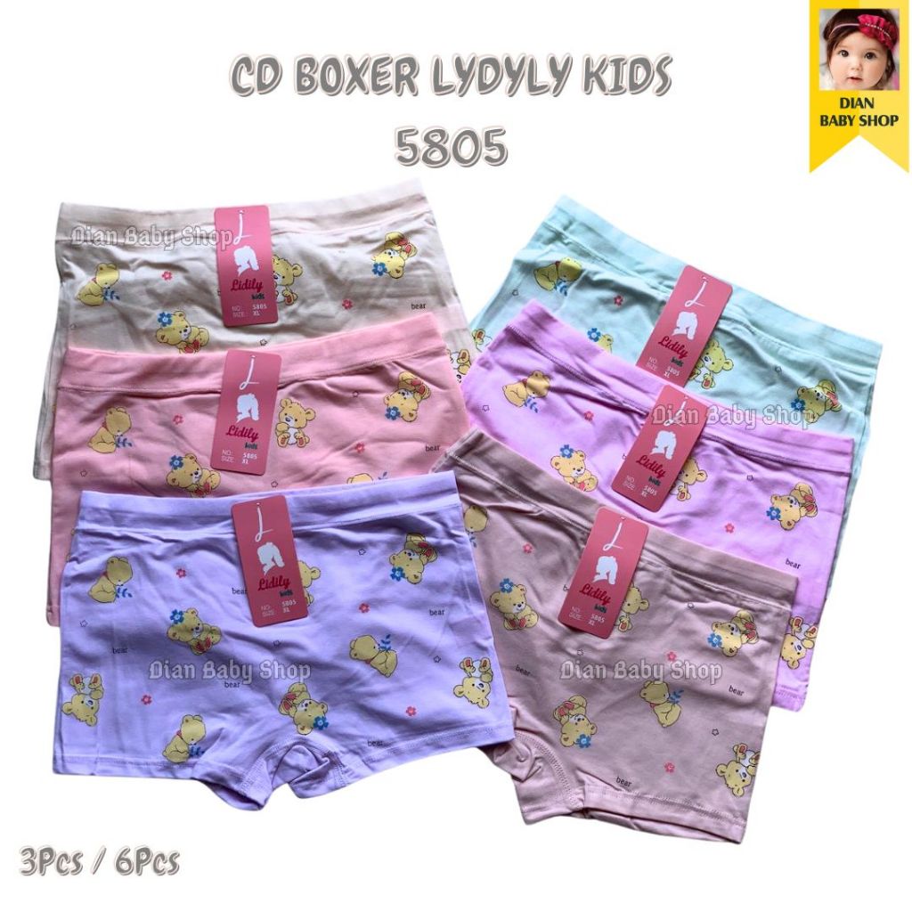 Celana Dalam Boxer Anak Cewek (( LYDYLY / LIDILY 5805 )) CD Kids Girl | Perempuan.