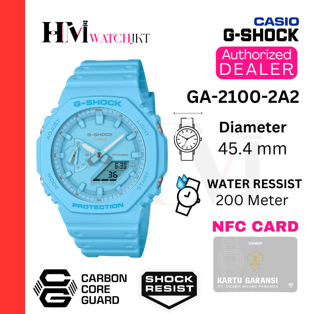 CASIO G-SHOCK GA-2100-2A2DR Jam Tangan Pria Original Analog-Digital Antiair GA-2100-2A2 GA-2100
