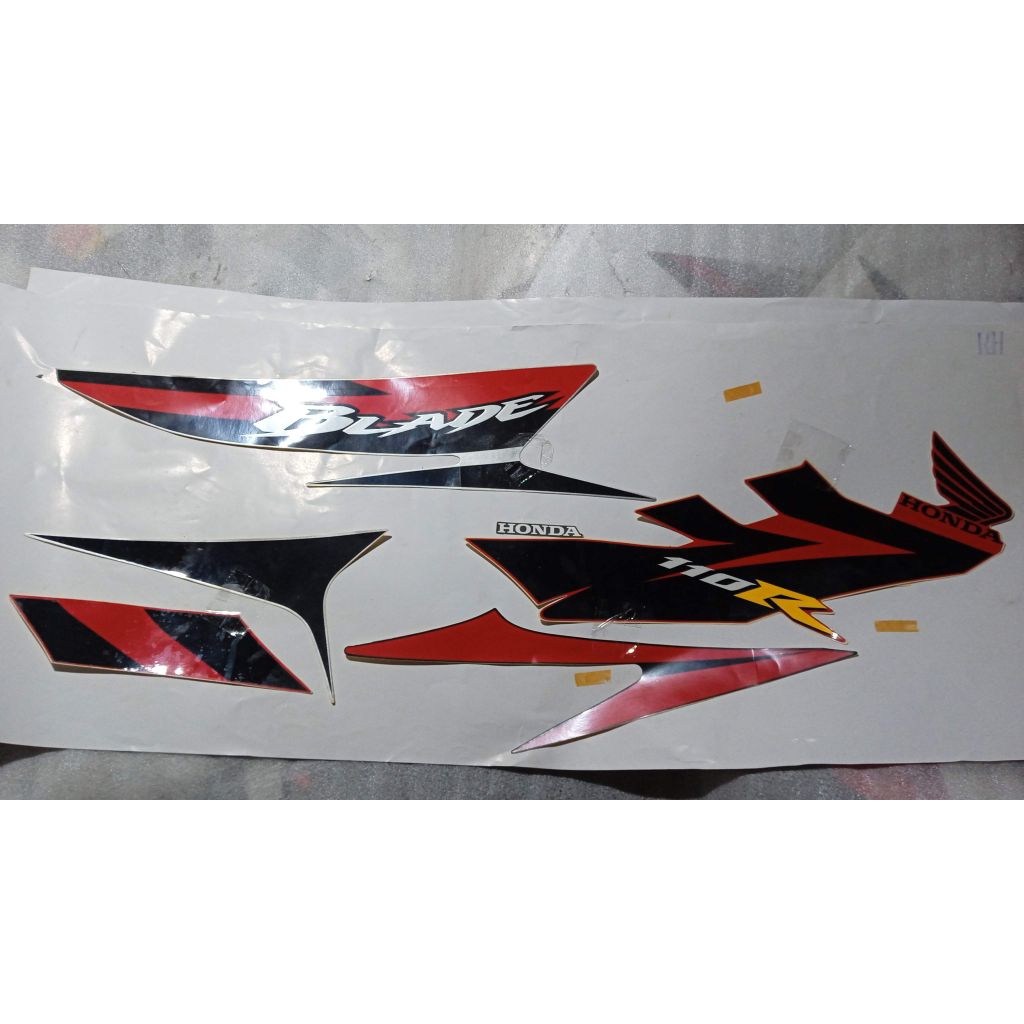 871x0 kwb 920 zb original AHM Astra Honda motor stripe black red striping stiker box cover body set 