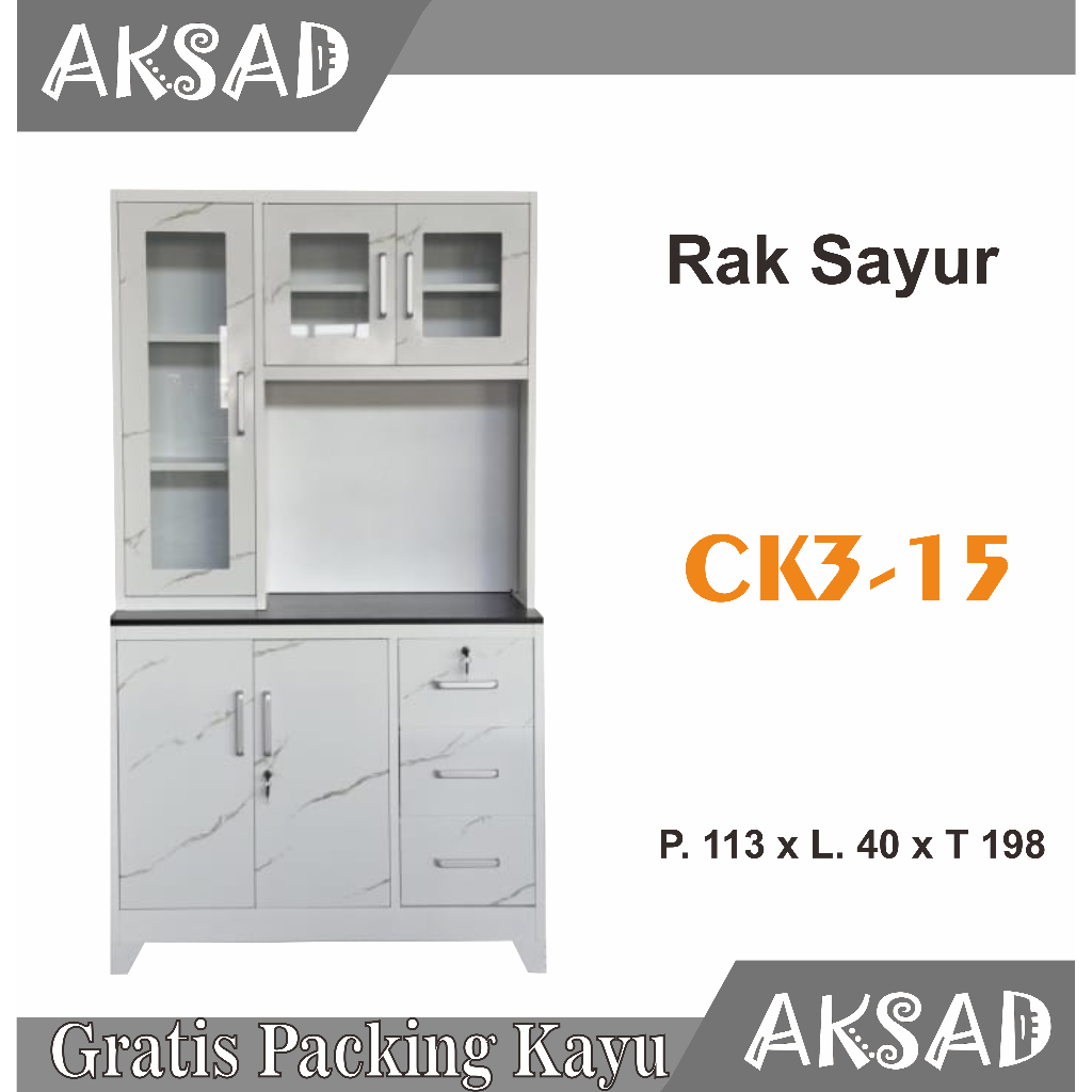 AKSAD - Rak Sayur | Kitchen Set Besi | Lemari Sayur Besi | Rak Dapur Besi