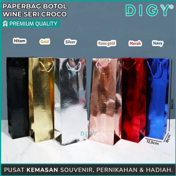 Paper Bag Wine Seri Zig Zag / Tas Paper Bag Souvenir Botol Minum / Paper Bag Tumbler / Paper Bag / P