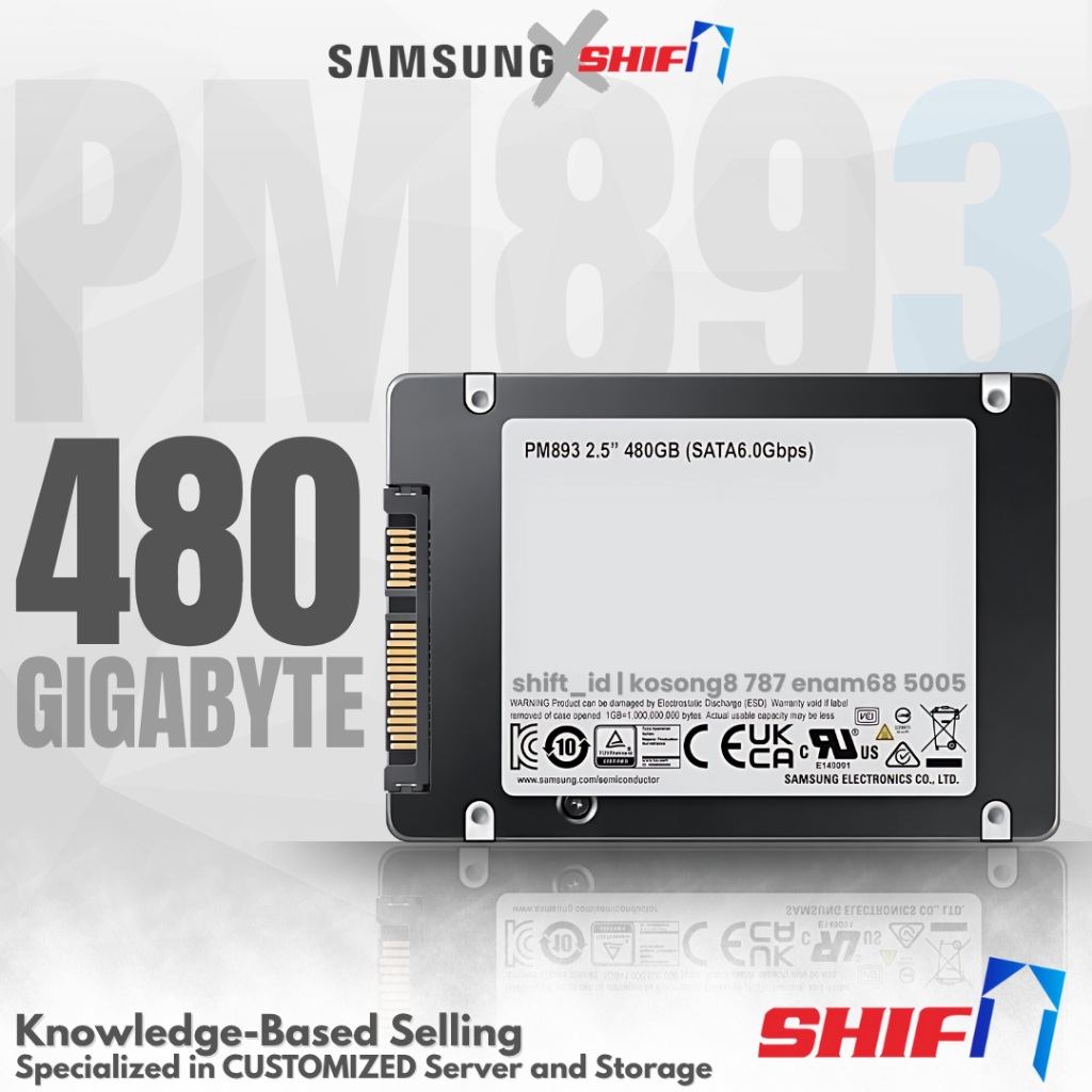 SHiFT | Samsung PM893 480GB | SATA SSD | Enterprise Server Grade - Authorized Partner - Garansi RESM