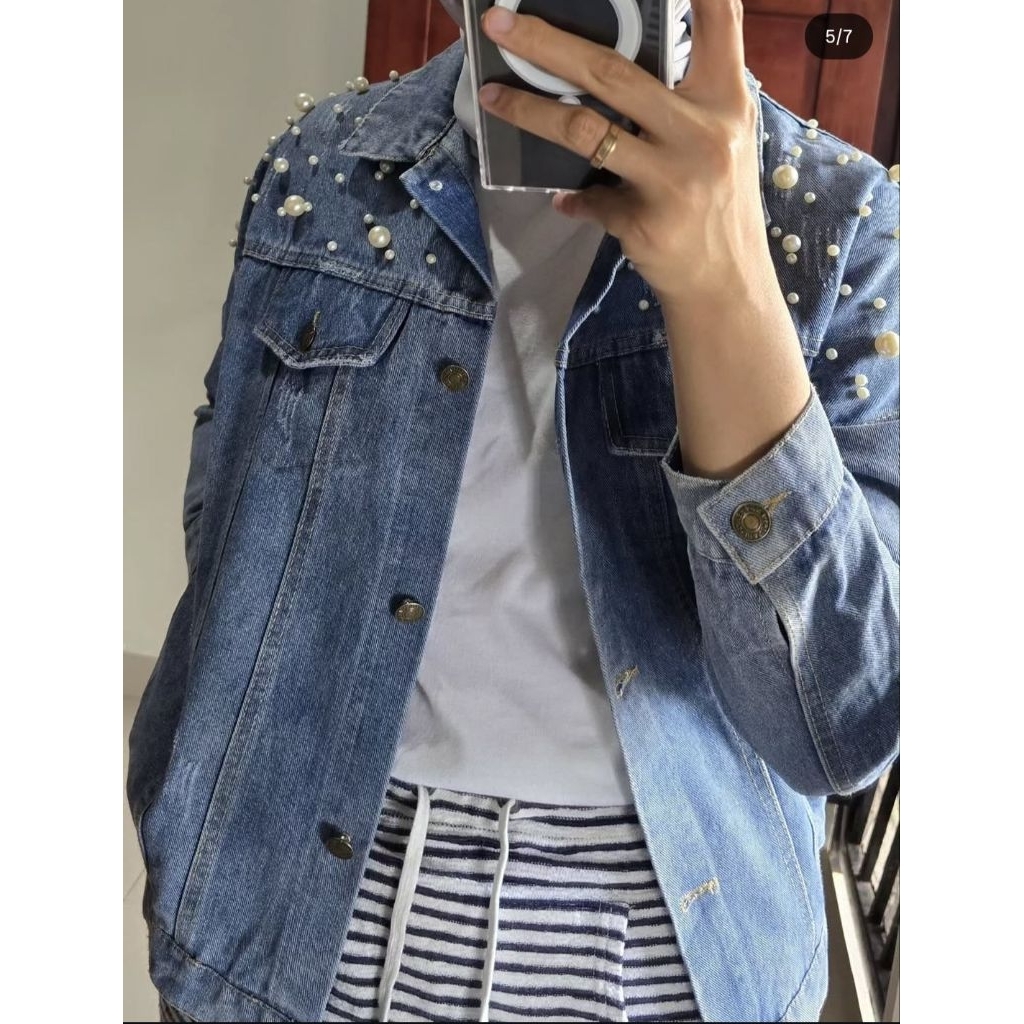 jacket jeans wanita mutiara