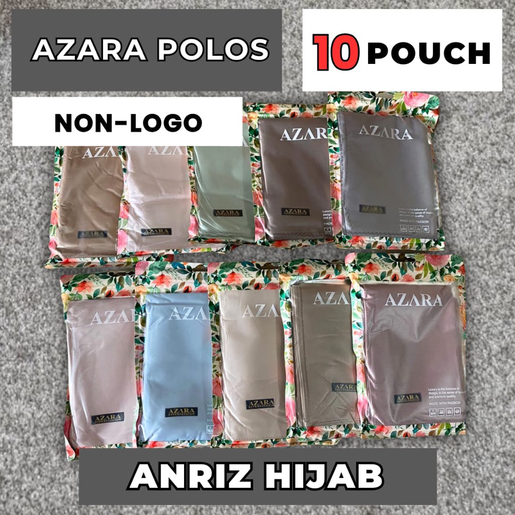 Isi(10) AZARA POLOS segi empat polos pouch hijab polos azara