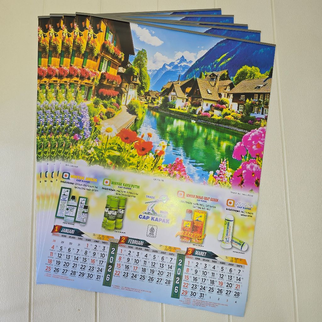 KALENDER DINDING IKLAN TRIWULAN 4 LEMBAR TERBARU 2026/ KALENDER TRIWULAN TERBARU 2026