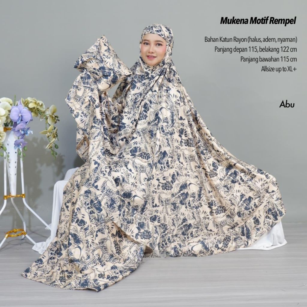MUKENA REMPEL RAYON MOTIF XXL / MUKENA MOTIF / MUKENA RAYON MOTIF
