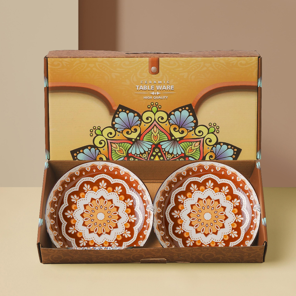 Hampers Set Keramik Vintage Jepang Modern Bulat Piring Keramik Bunga / Piring Keramik Mewah