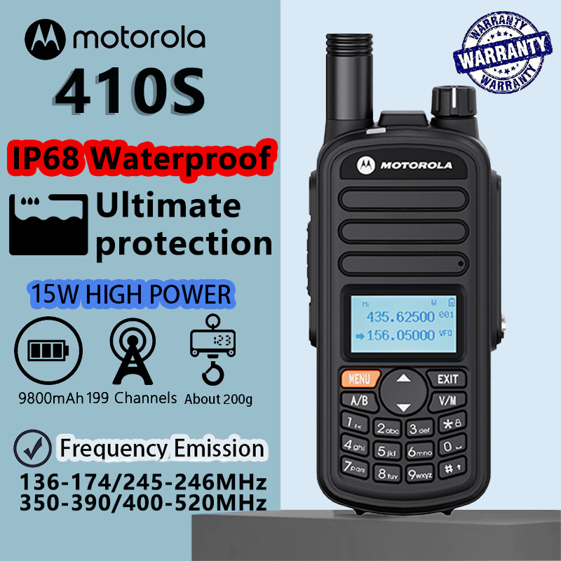 HT Motorola 410S IP68 Tahan air Walkie Talkie High Power 15Watt UHF/VHF Radio Walkie talkie jarak ja