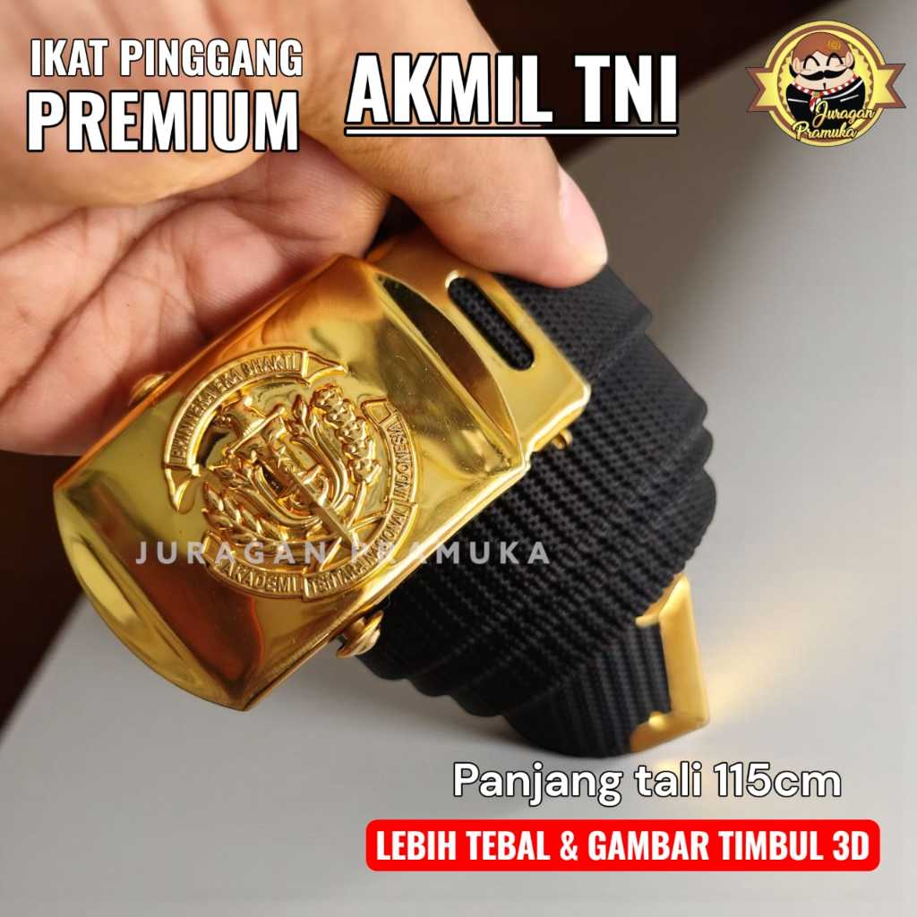 (PREMIUM) Ikat pinggang AKMIL TNI PREMIUM / Sabuk AKMIL TNI / kopel gesper kuningan