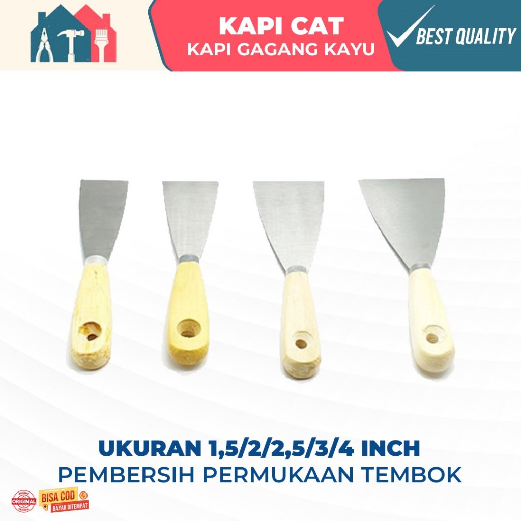 [1 PCS] Kapi Cat Gagang Kayu Ukuran 1,5/2/2,5/3/4 Inch