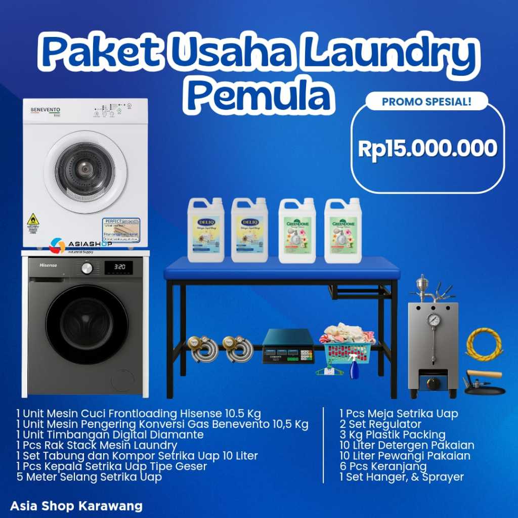 Paket Usaha Laundry Rumahan – Komplit & Hemat – Cocok Untuk Pemula