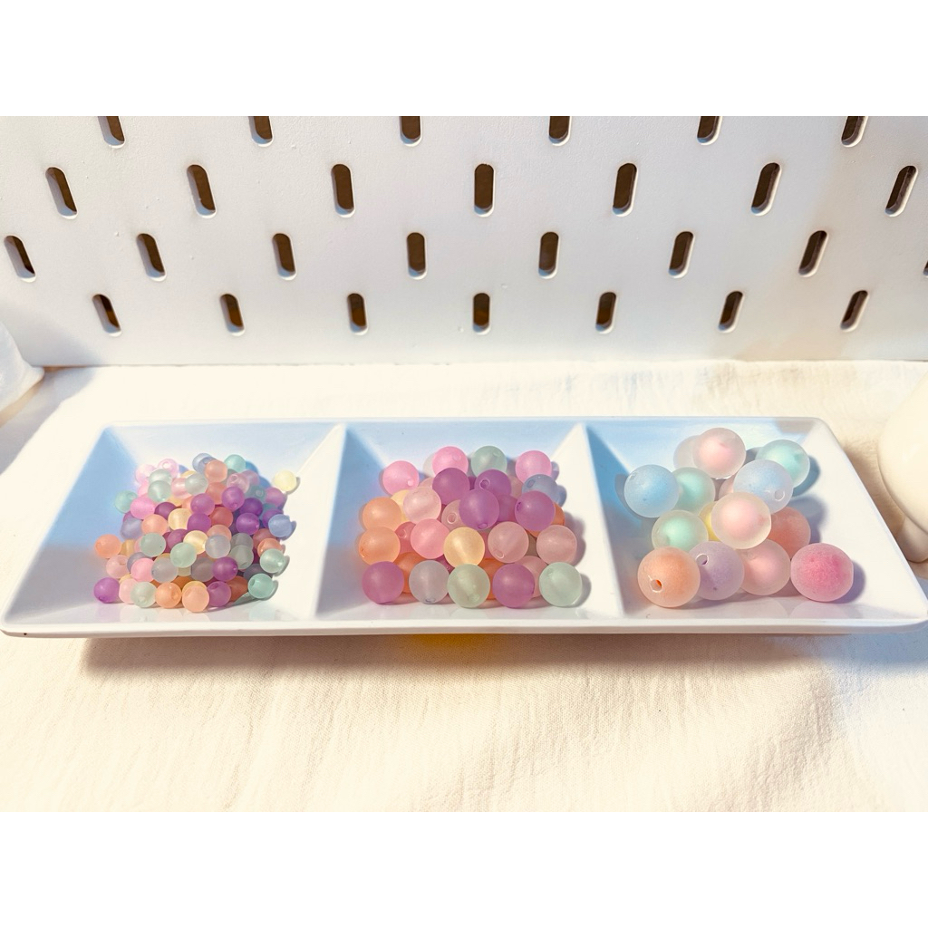 25gr Mote Manik Bulat Bening Matte Mosa 4mm 8mm 10mm Mix Warna ab