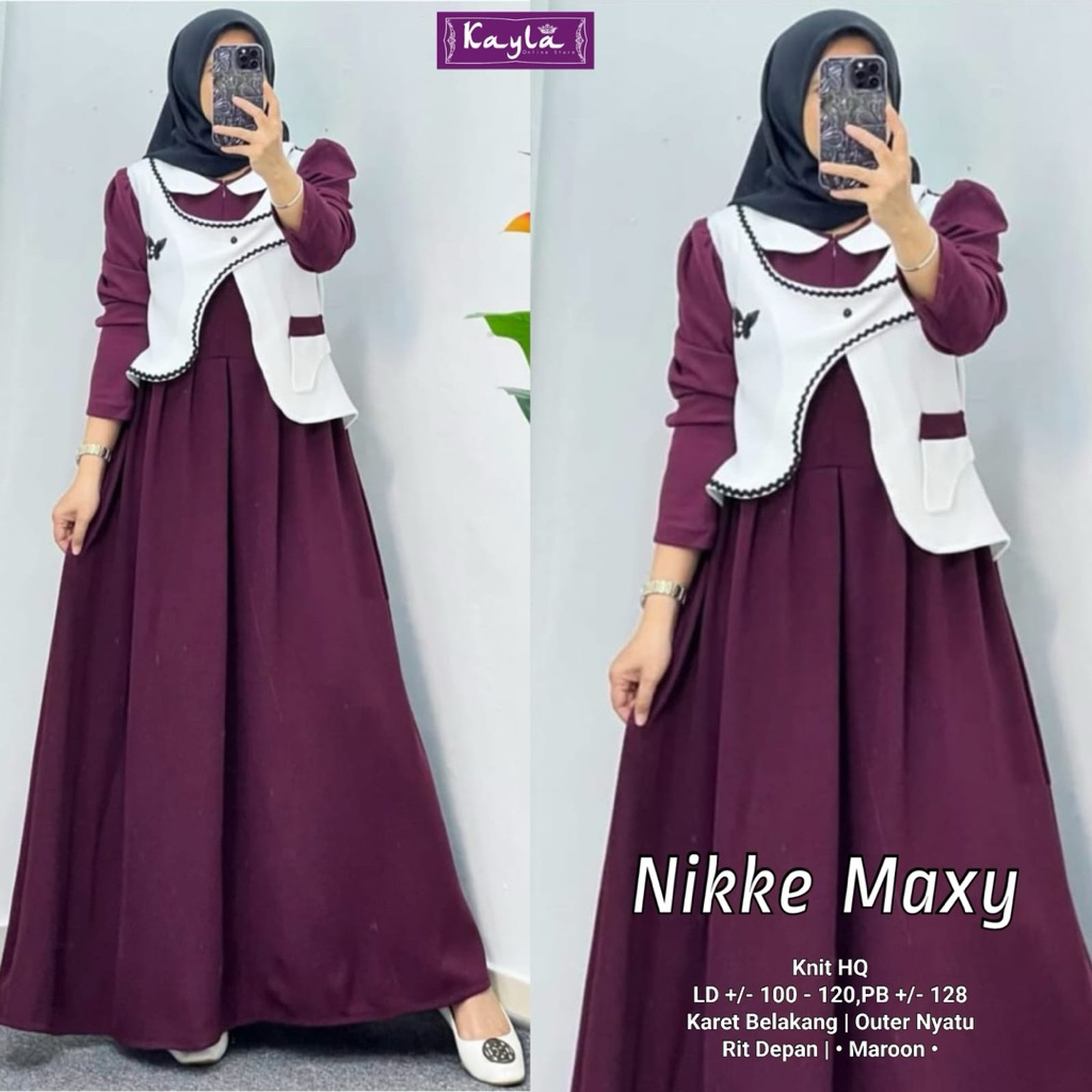 NIKKE MAXY ORIGINAL BY KAYLA dress maxi gamis knit busui friendly korean style