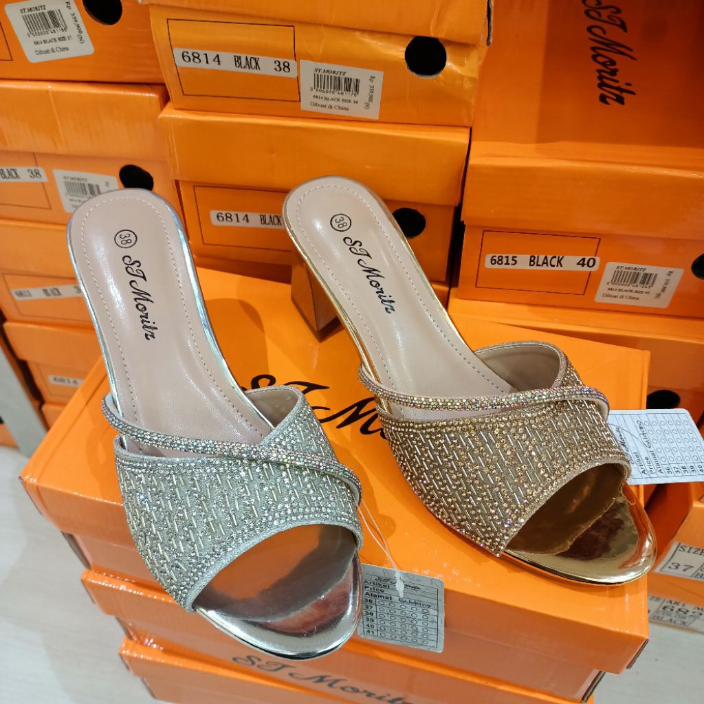 sandal wanita pesta heels 7cm ST.MORITZ original