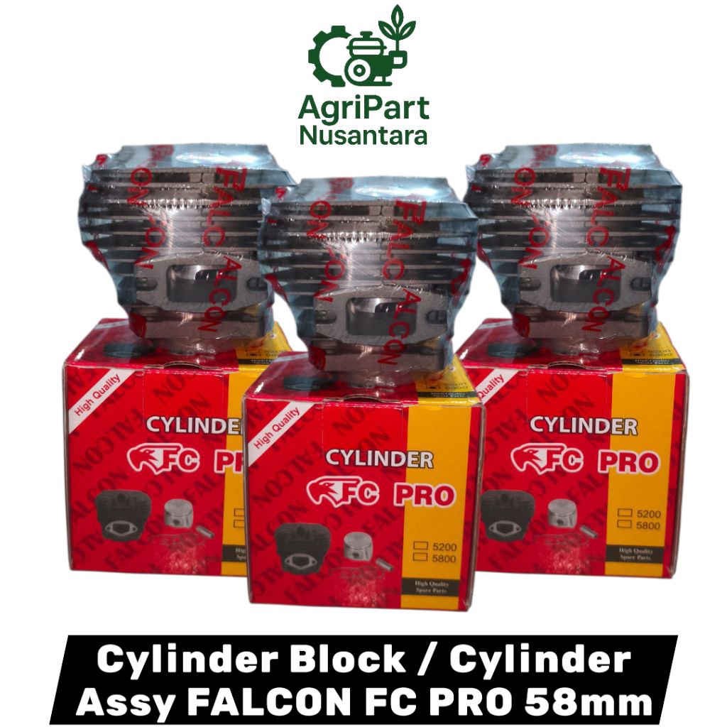Cylinder Block / Cylinder Assy FALCON FC PRO 58mmUntuk Chainsaw 5800 (58cc)