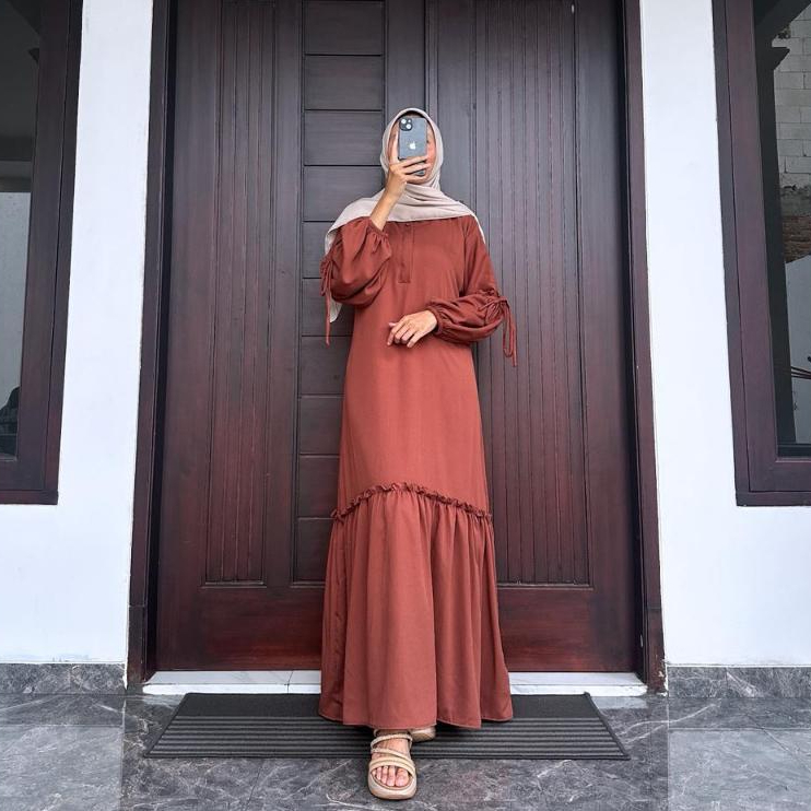 Gamis Ramadhan Gamis Wanita Panjang Bahan Rayon Twill Premium Model Simple Mewah Busui Friendly