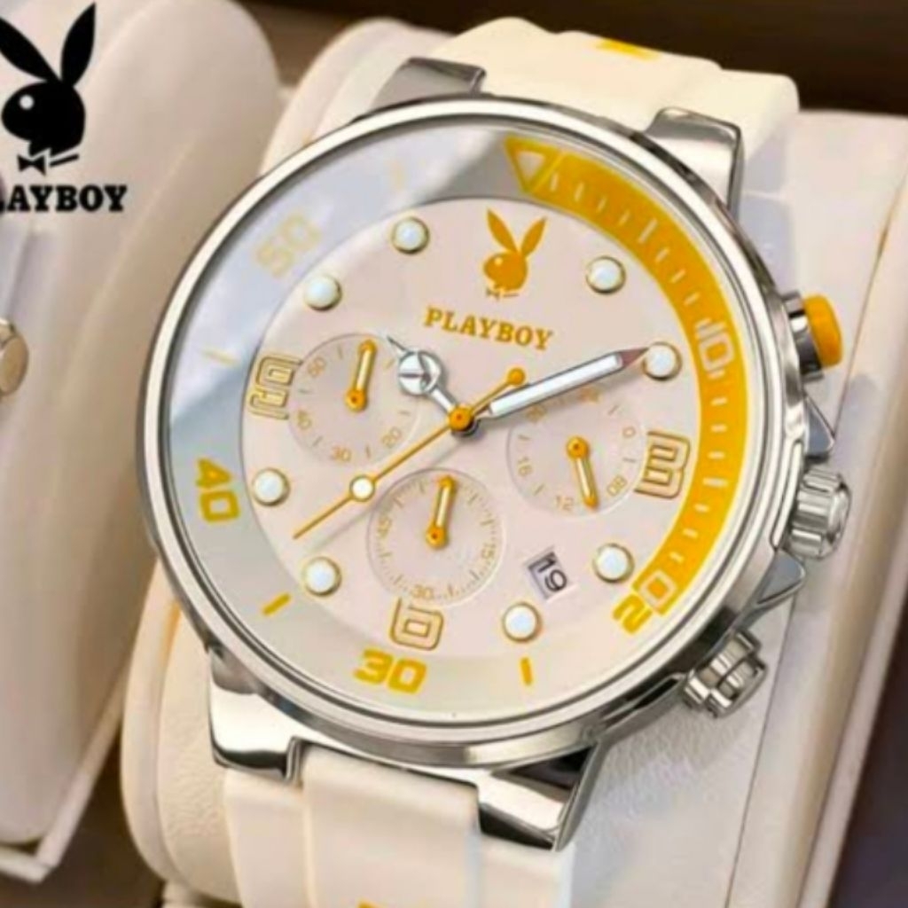 PLAYBOY Jam Tangan Pria Original Keren Anti Air Unik Desain Luxury Gerakan Kuarsa Bisnis Men Watch