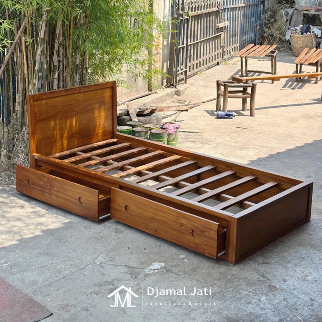 Tempat tidur minimalis laci, tempat tidur single bed, tempat tidur untuk kos kosan