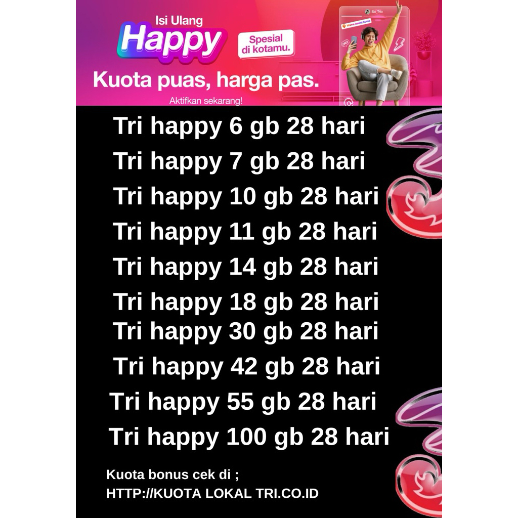 paket data tri bulanan