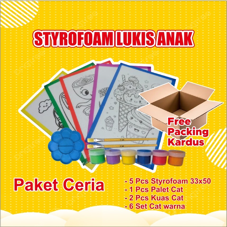 [Murah] Styrofoam paket hemat / paket ceria styrofoam lukis anak