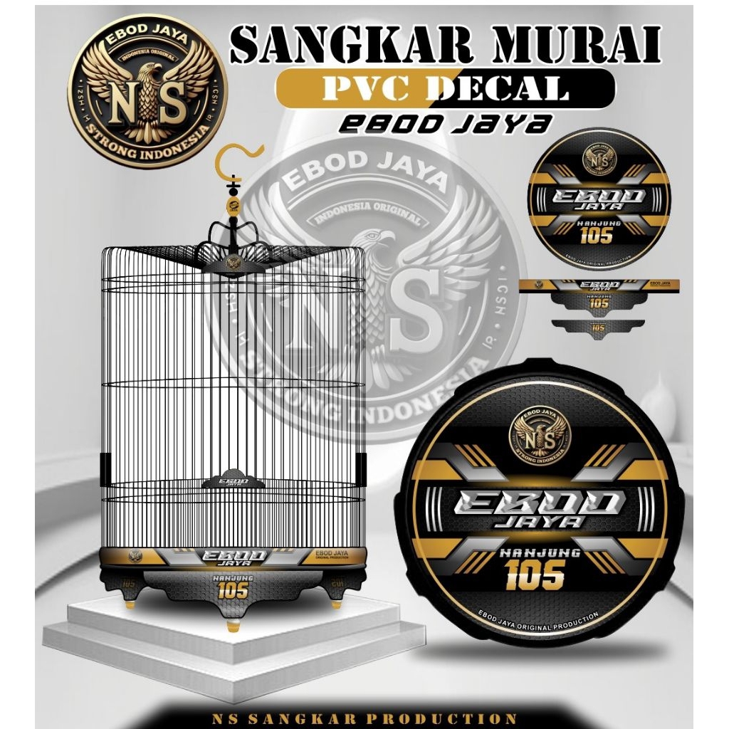 STICKER DECAL SANGKAR MURAI EBOD JAYA NO2 MOTIP GRAFIS CARBON