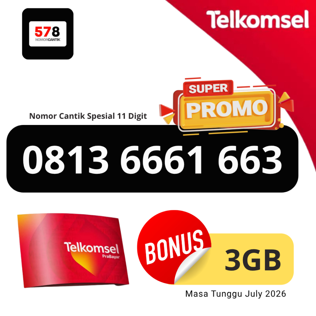 Nomor Cantik 11Digit Telkomsel 666 Promo