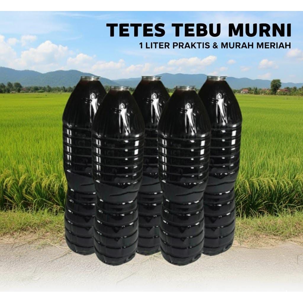 PUPUK TETES TEBU MURNI 1 LITER ECERAN PRAKTIS HEMAT ,TETES TEBU ASLI