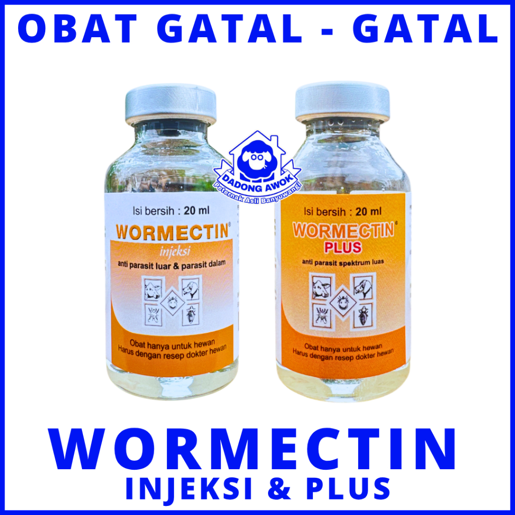 WORMECTIN plus 20 ml & WORMECTIN injeksi 20 ml Obat Gudik, Kutu, Parasit untuk kucing anjing kanbing